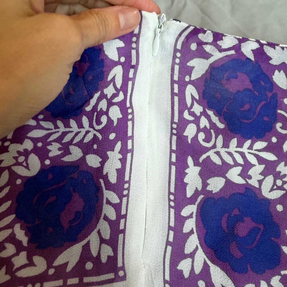 Zara Purple Blue Paisley Wrap Sarong Swimsuit Cover Up Skirt S - Picture 13 of 14